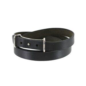 Hermes Hapi Double Tour Bracelet Leather Black Silver Hardware Accessories Hapi